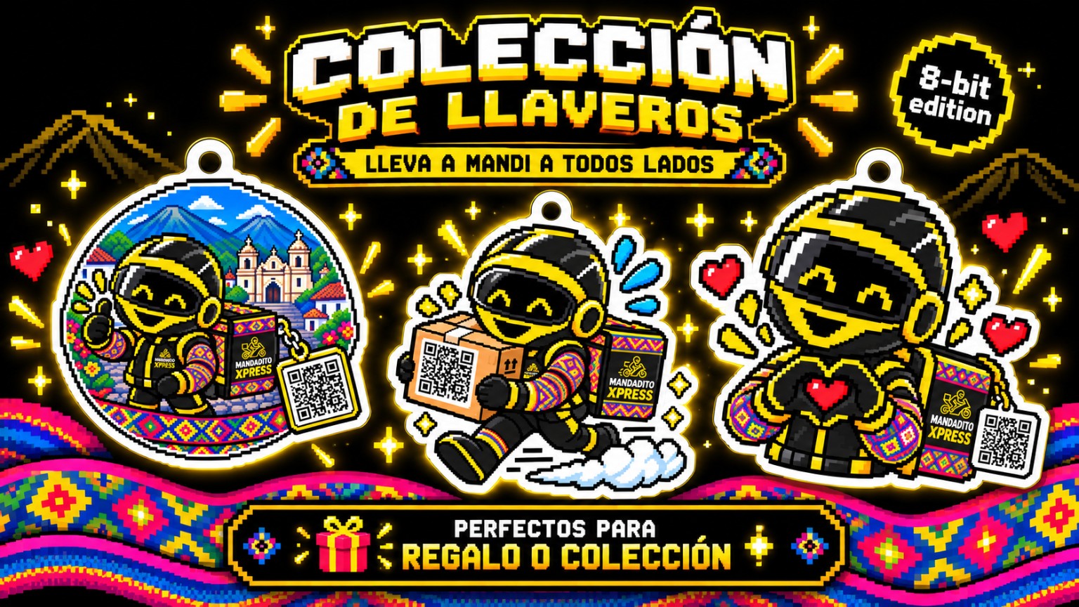 Colección 8-bit de llaveros de Mandi